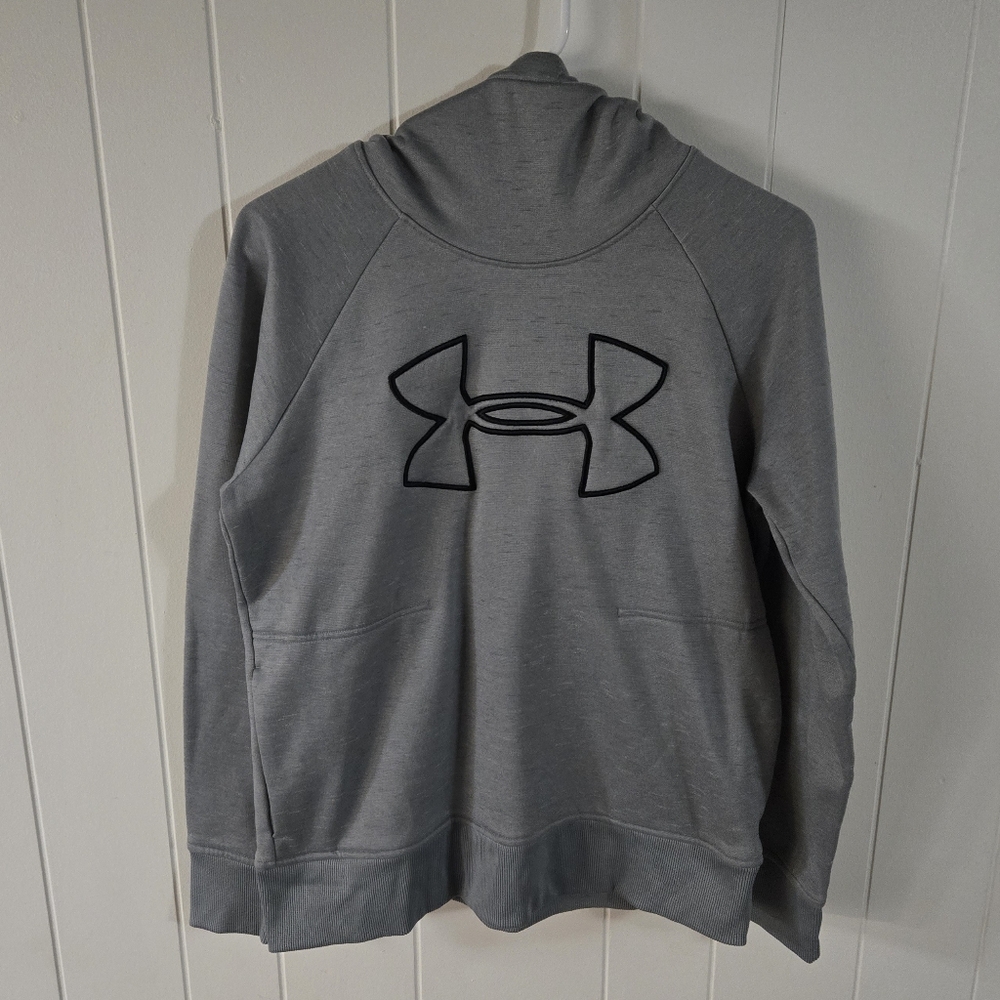 Under Armour Grey Hoodie Sweatshirt - Size Medium